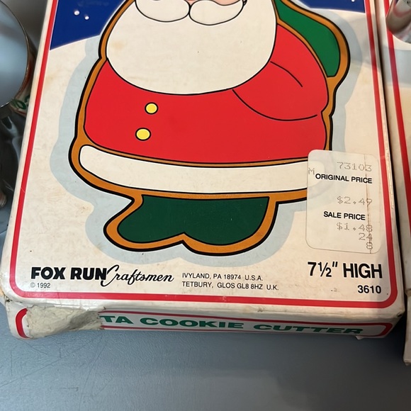 Vintage 1985 Fox Run Craftsmen Stainless Cookie Cutters Gingerbread Santa NIB - Picture 4 of 10